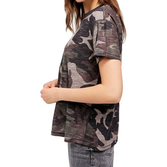 We The Free Maybelle T-Shirt Black Combo Camo Ships Same Day - Picture 2 of 8